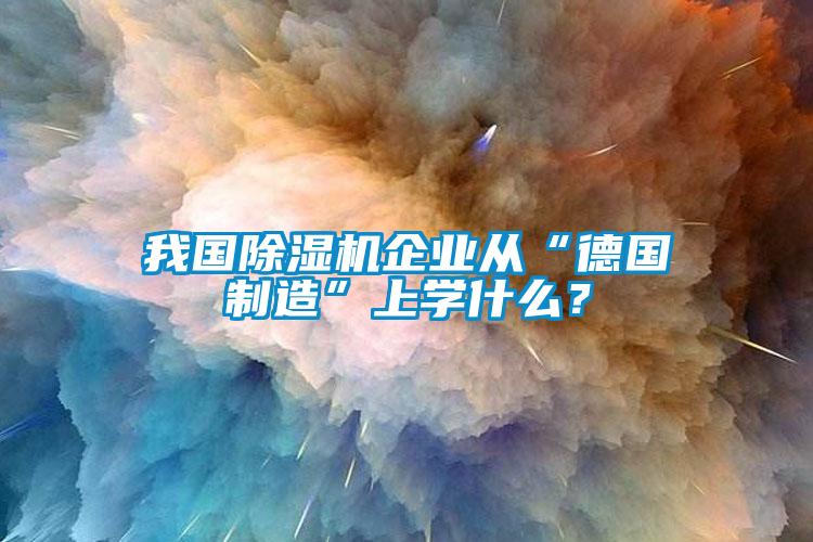 我國除濕機(jī)企業(yè)從“德國制造”上學(xué)什么？